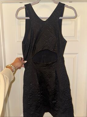 bebe Black Textured Front-Cutout Dress